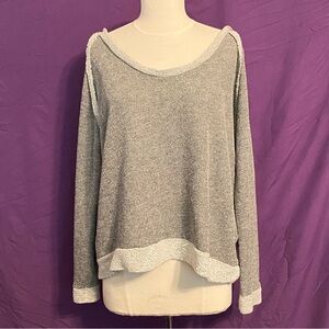 FP Beach by Free People Gray Knit Pullover Hoodie. Size S.